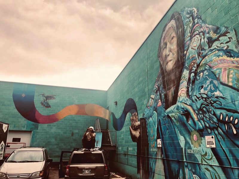 Brandon Downtown Mural – Indigenous Woman – 630 Rosser Avenue, Brandon