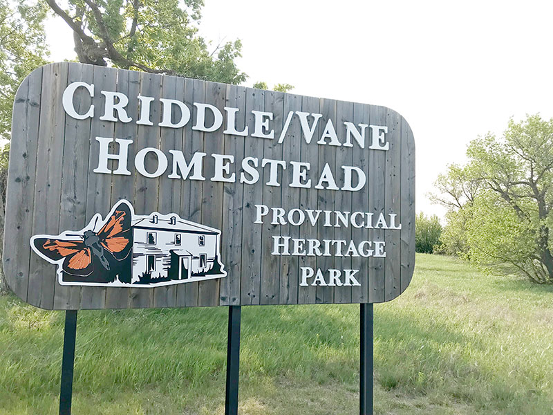 Sign at the entrance to Criddle/Vane Homestead Provincial Heritage Park