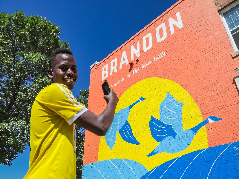 Mural located in downtown Brandon, Manitoba