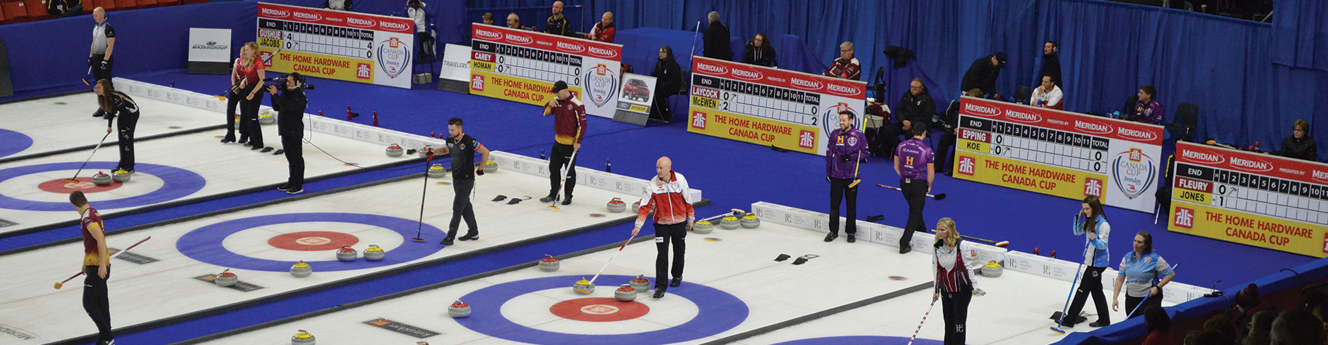 Teams compete in Canada Cup curling at the Keystone Centre in Brandon, Manitoba