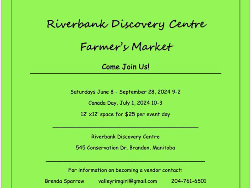 Riverbank Farmers Market in Bdn, MB